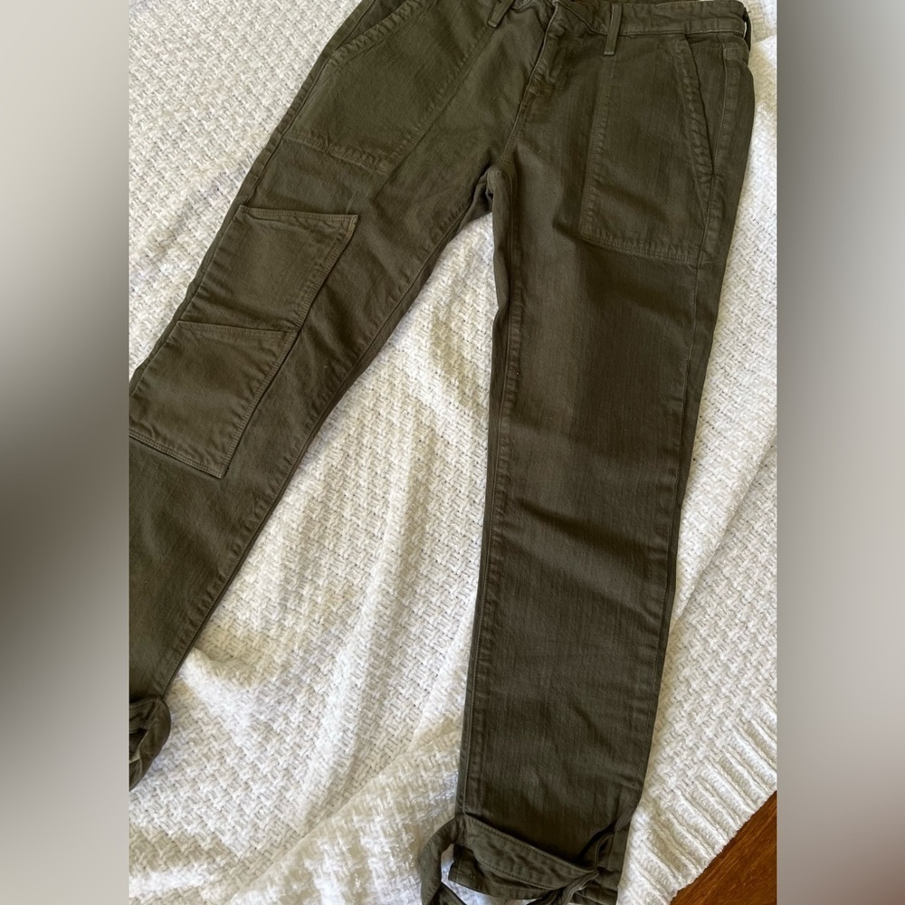 Pants Cargo Utility Parker Smith Khaki Olive Green Slim Leg 2/26 Vintage Retro - Picture 5 of 10